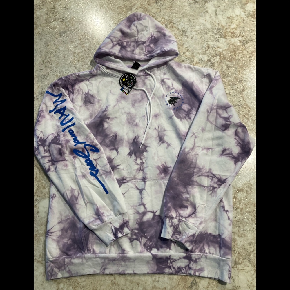 Brand New w/tags Mens Maui and Sons Graphic Twister Purple Tie Dye Hoodie Sz XL